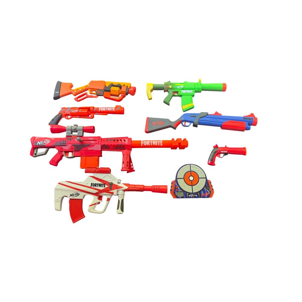 NERF Dart Blaster Toy Lot of 8 Fornite Roblox Target TESTED Working